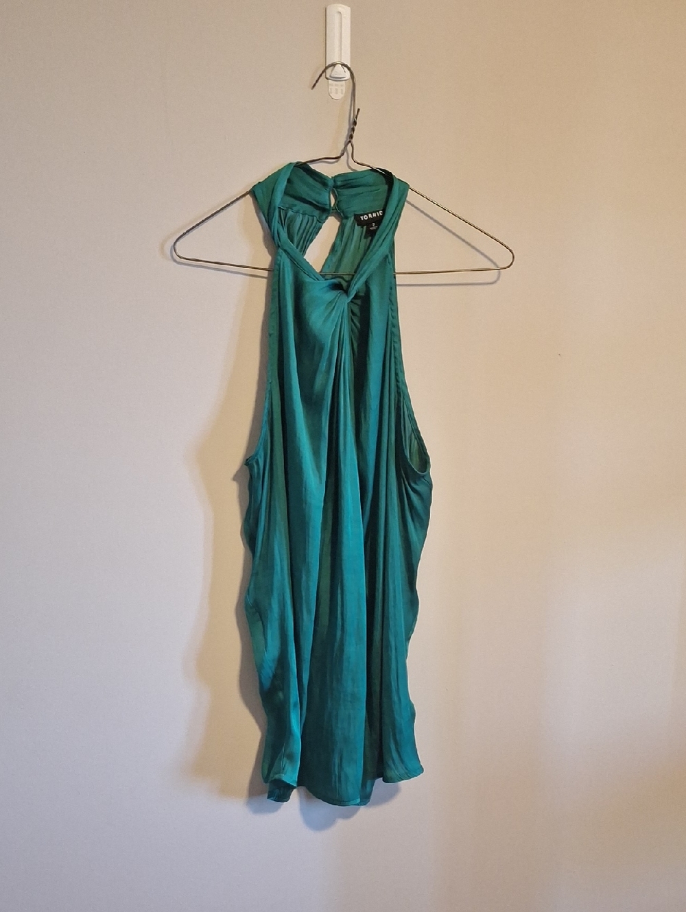 torrid Deep Green Draped Halter Tank
